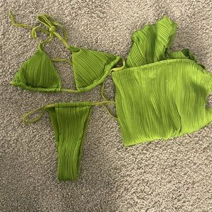 Brand New Matte Collection Alexander 3 Piece Swim Suit (Green)
